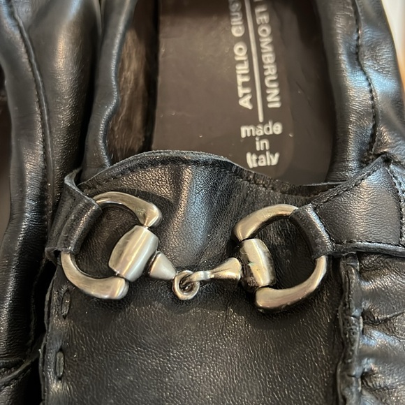 ATTILIO GIUSTI LEOMBRUNI (AGL) ~ black Italian leather buckle loafers - Picture 13 of 16
